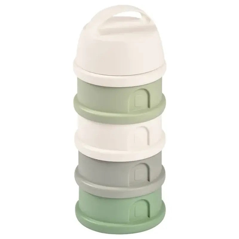 Beaba Formula Milk Container 4 Compartments Cotton White & Sage Green