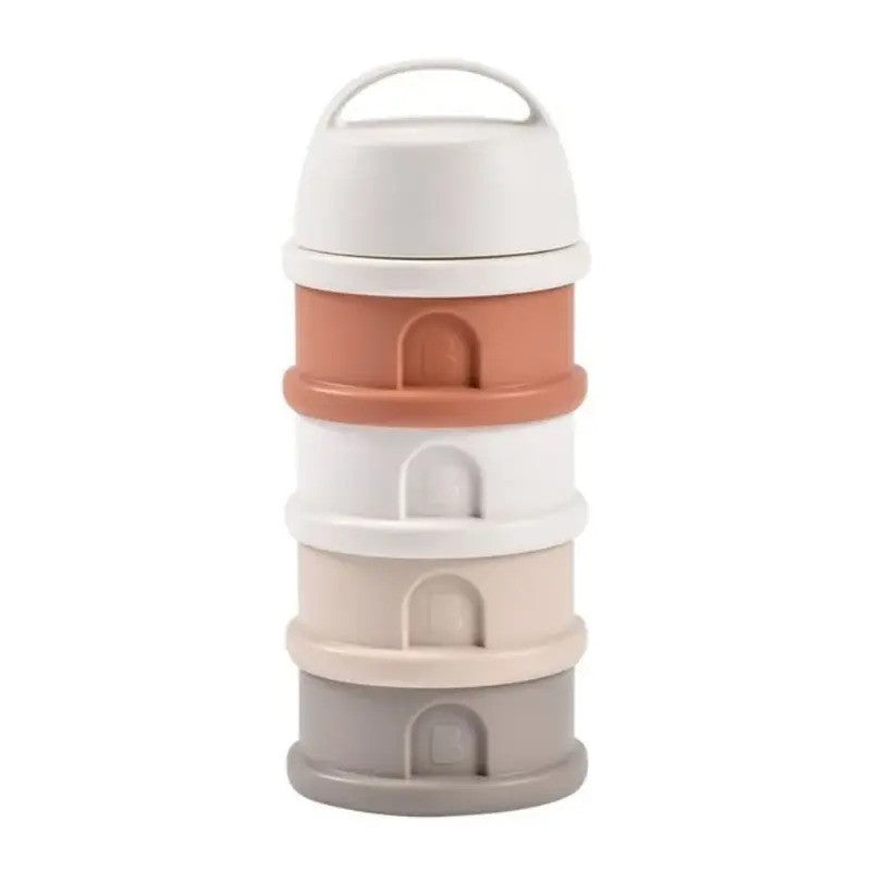 Beaba Formula Milk Container 4 Compartments Cotton White & Terracotta