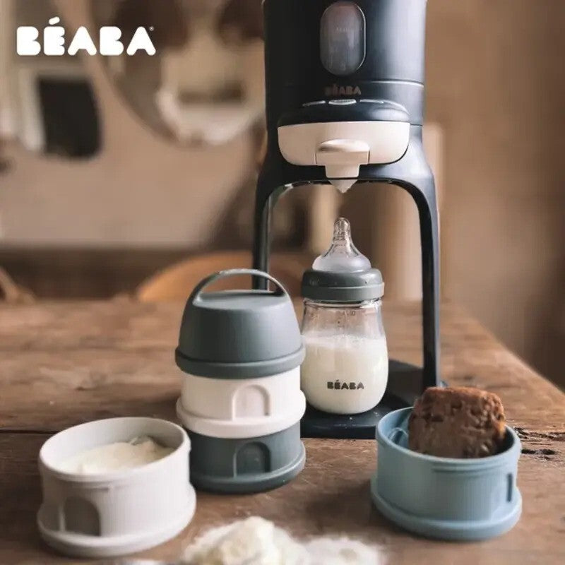 Beaba Formula Milk Container 4 Compartments Mineral Grey & Blue