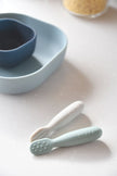 Beaba Silicone Pre-Spoons Set Of 2 Sage Green Velvet Grey