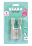 Beaba Silicone Pre-Spoons Set Of 2 Sage Green Velvet Grey