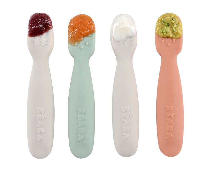 Beaba Silicone Pre-Spoons Set Of 2 Terracotta Velvet Grey