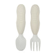 Beaba Stainless Steel Pre-Cutlery Set of 2 Velvet Grey