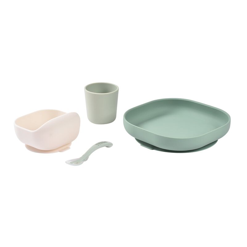 Beaba Silicone Meal Set 4pcs (4M Plus) - Sage Green Misty Green