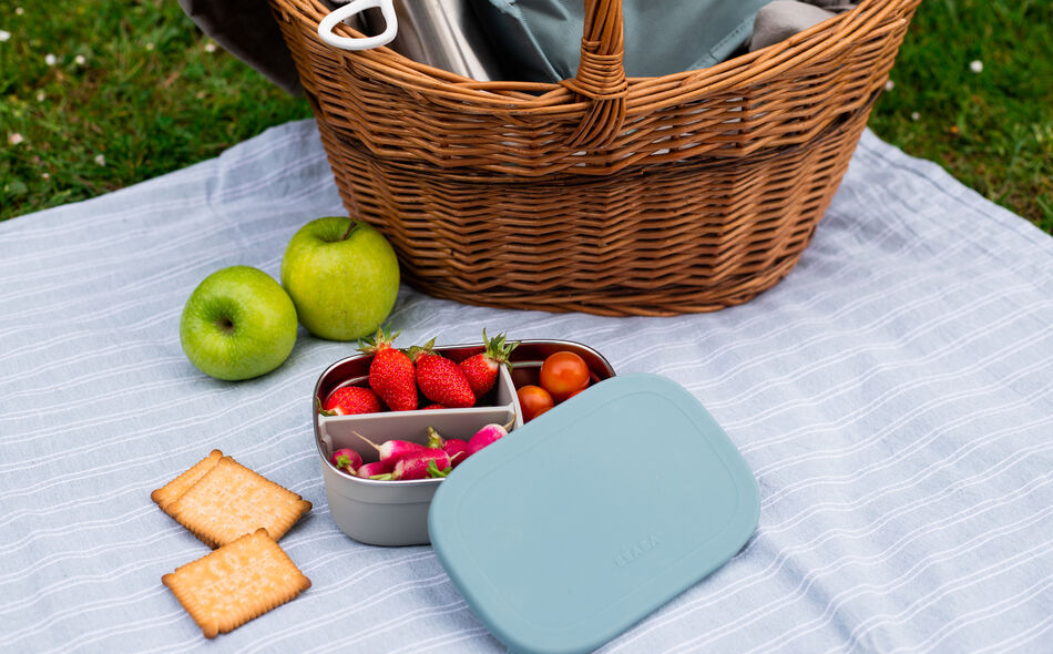 Beaba Stainless Steel Lunch Box Velvet Baltic Blue