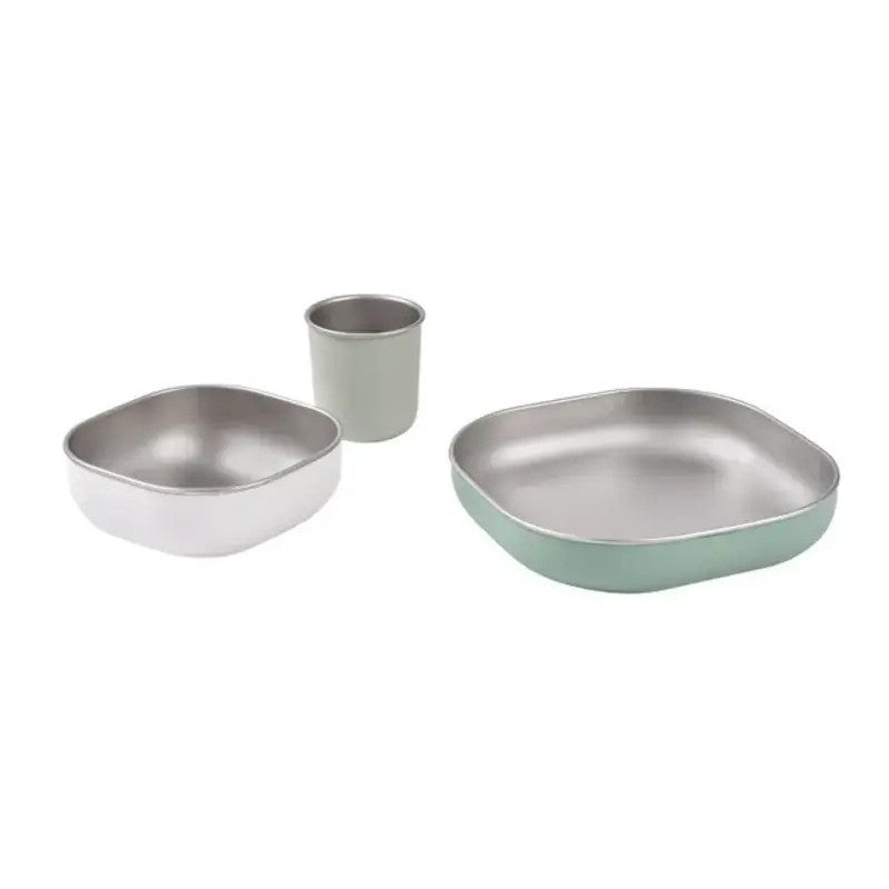 Beaba Stainless Steel Meal Set Sage Green