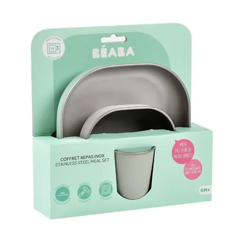 Beaba Stainless Steel Meal Set Sage Green