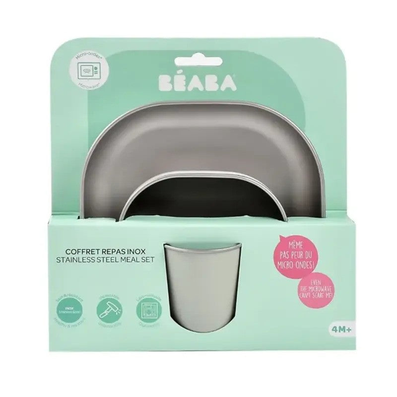 Beaba Stainless Steel Meal Set Sage Green