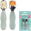 Beaba Stainless Steel Pre-Cutlery Set of 2 Sage Green