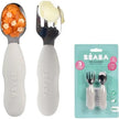 Beaba Stainless Steel Pre-Cutlery Set of 2 Velvet Grey