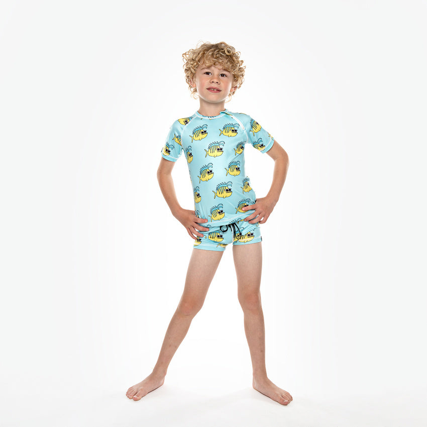 Beach & Bandits Swim Short Funky Fish Blue