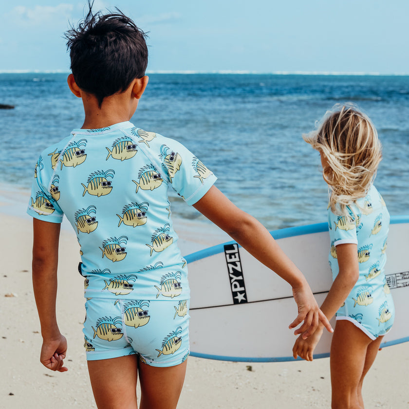 Beach & Bandits Swim Short Funky Fish Blue