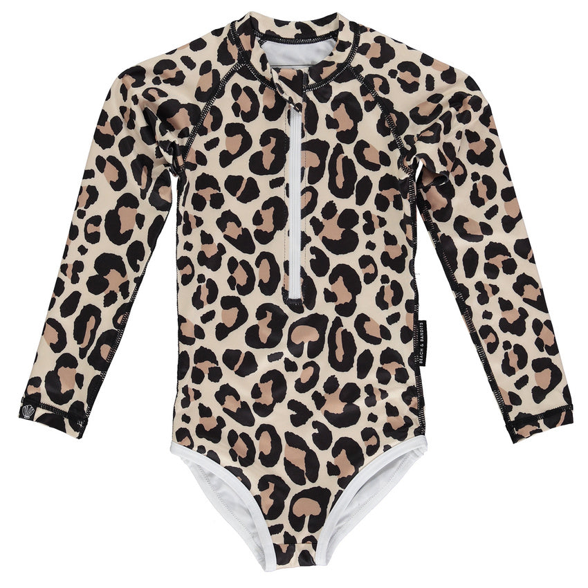 Beach & Bandits Leopard Shark Swimsuit Long Sleeve Ivory