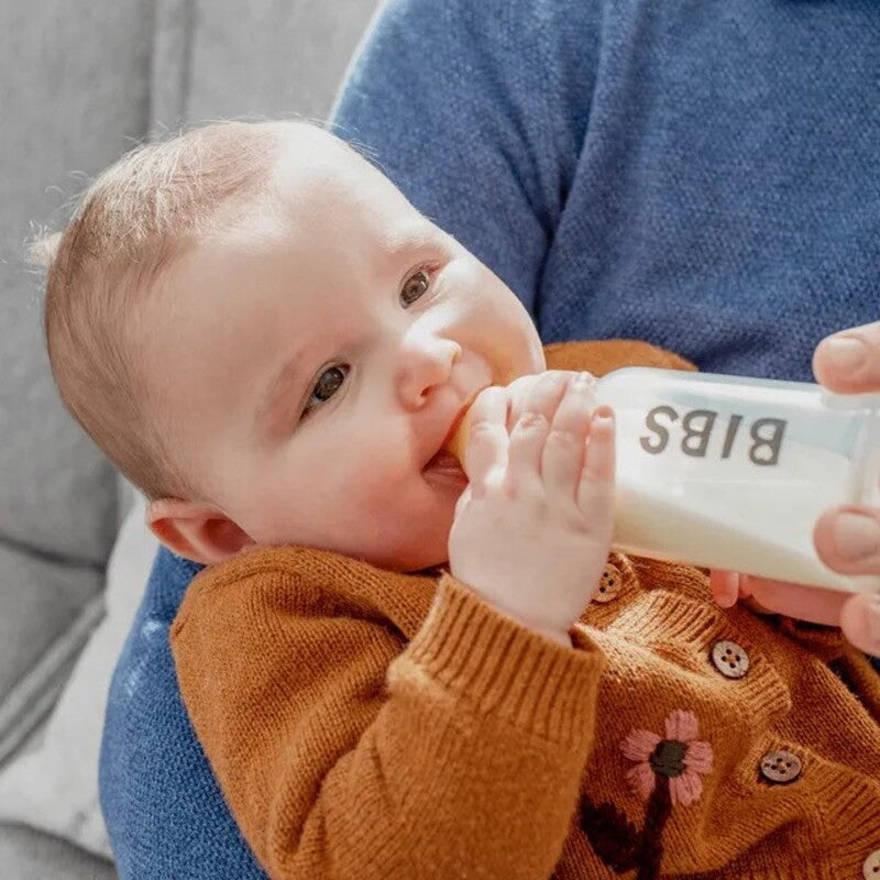 Bibs Baby Bottle Round Nipple Latex (1Pack 150ml) Slow Flow - Blush