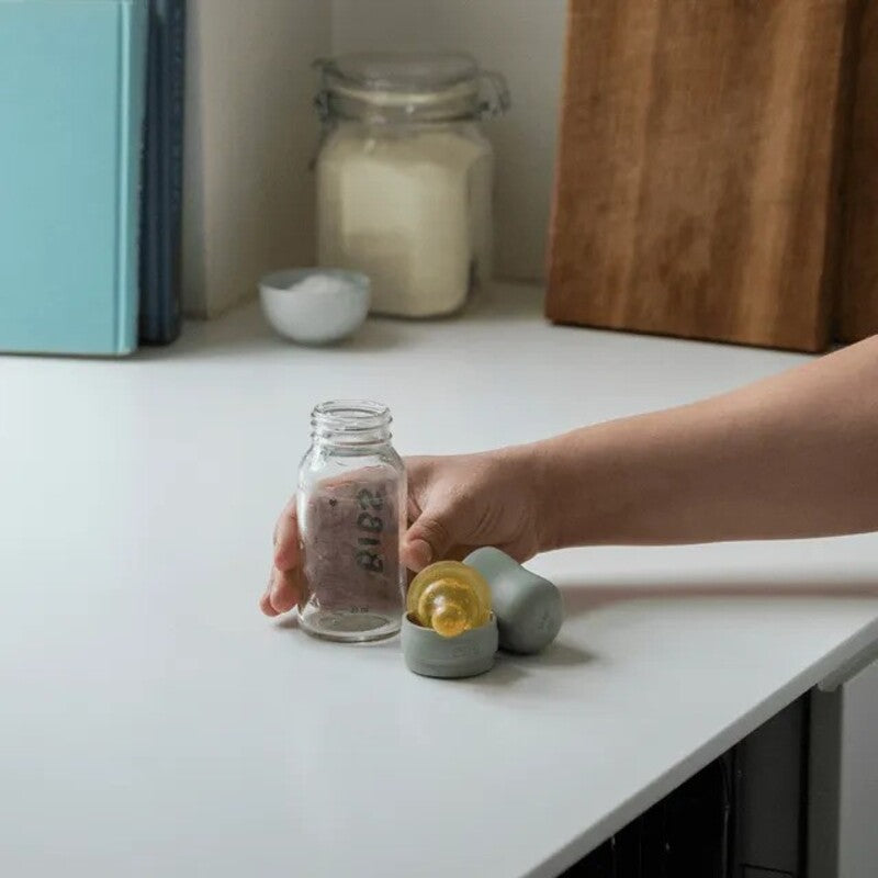 Bibs Baby Bottle Round Nipple Latex (1Pack 150ml) Slow Flow - Sage