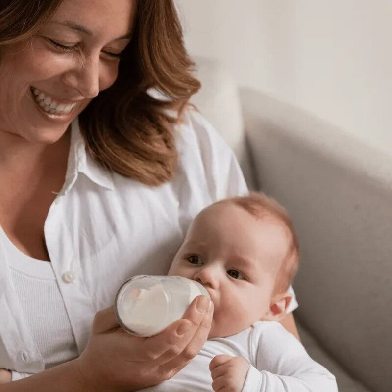 Bibs Baby Bottle Round Nipple Latex (1Pack 270ml) Medium Flow - Blush