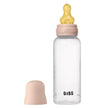 Bibs Baby Bottle Round Nipple Latex (1Pack 270ml) Medium Flow - Blush