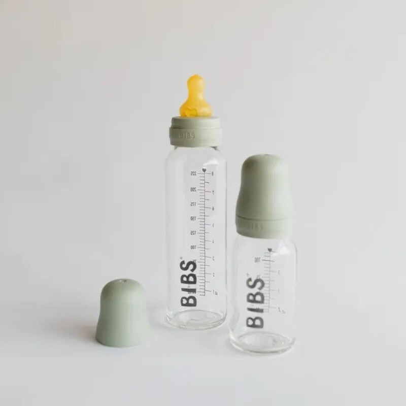 Bibs Baby Bottle Round Nipple Latex (1Pack 270ml) Medium Flow - Sage