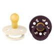 Bibs Pacifier Colour (2Pack) Bow Latex Ivory/Plum