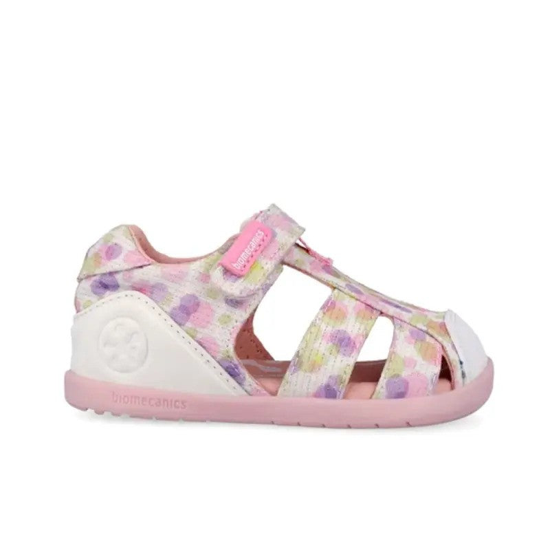 Biomecanics Girls First Steps Barefoot Canvas Sandals Lurex White