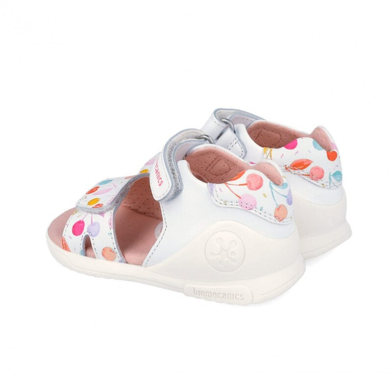 Biomecanics Girls First Steps Biogateo Sandals Cherries Blanco