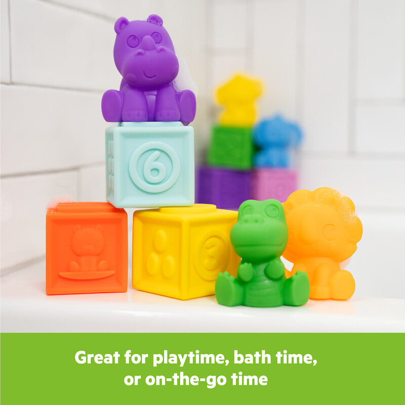 Bright Starts Cubes & Cuties 18-Pieces Blocks & Animals Gift Set (3M-Plus)