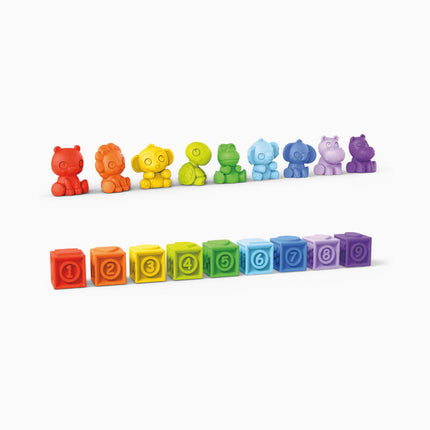 Bright Starts Cubes & Cuties 18-Pieces Blocks & Animals Gift Set (3M-Plus)