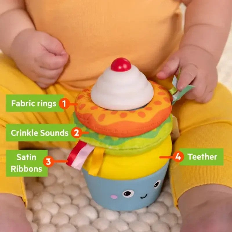 Bright Starts Cupcake Tower Stacking Toy With Teether (6M-Plus)