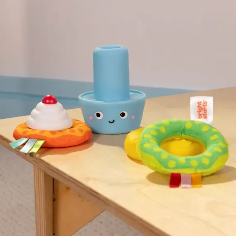 Bright Starts Cupcake Tower Stacking Toy With Teether (6M-Plus)