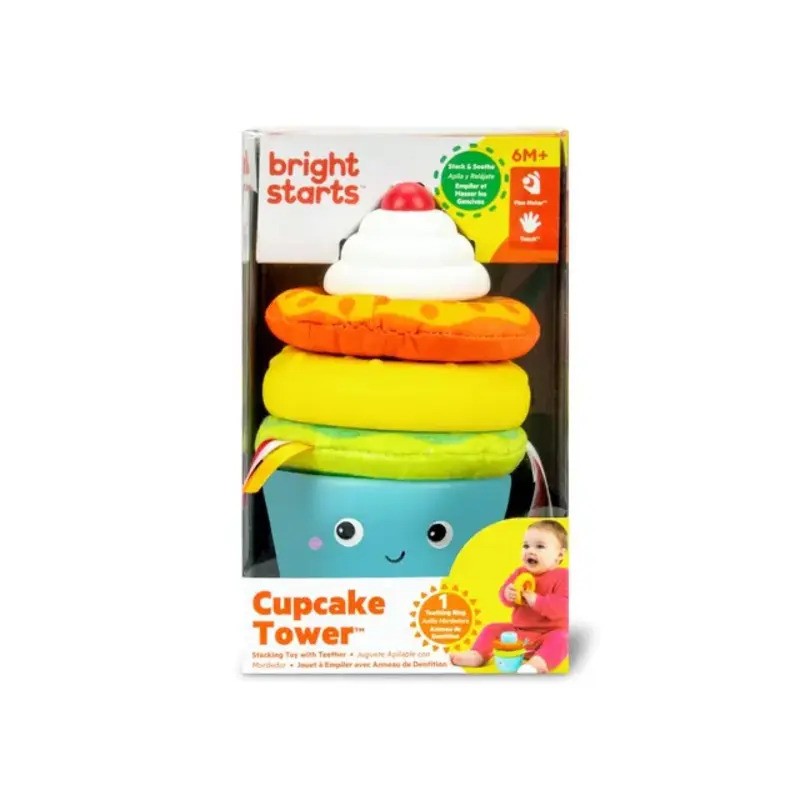 Bright Starts Cupcake Tower Stacking Toy With Teether (6M-Plus)