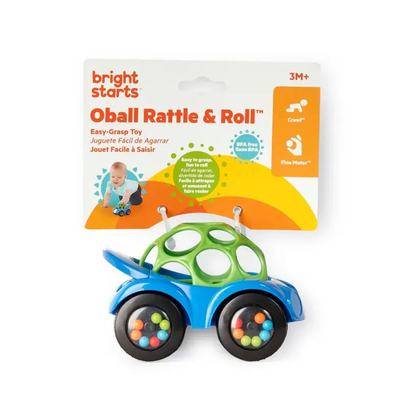 Bright Starts Oball Rattle & Roll Buggie Toy Blue (3m-Plus)