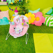 Bright Starts Pink Paradise Vibrating Baby Bouncer With Toys (0-6m)
