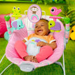 Bright Starts Pink Paradise Vibrating Baby Bouncer With Toys (0-6m)