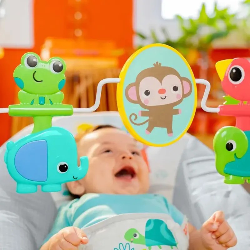 Bright Starts Playful Paradise Vibrating Baby Bouncer With Toys (0-6m)