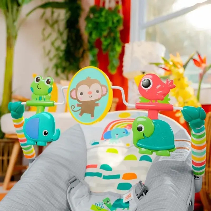 Bright Starts Playful Paradise Vibrating Baby Bouncer With Toys (0-6m)