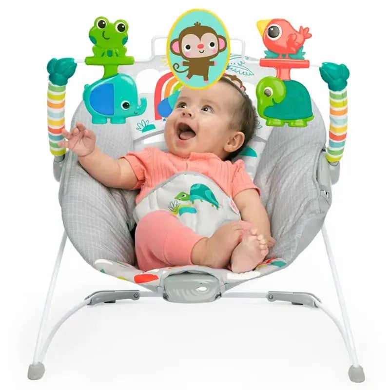 Bright Starts Playful Paradise Vibrating Baby Bouncer With Toys (0-6m)