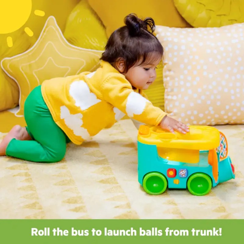 Bright Starts Pop & Roll Safari Bus Ball Play Toy (6m-Plus)