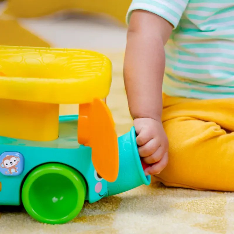 Bright Starts Pop & Roll Safari Bus Ball Play Toy (6m-Plus)