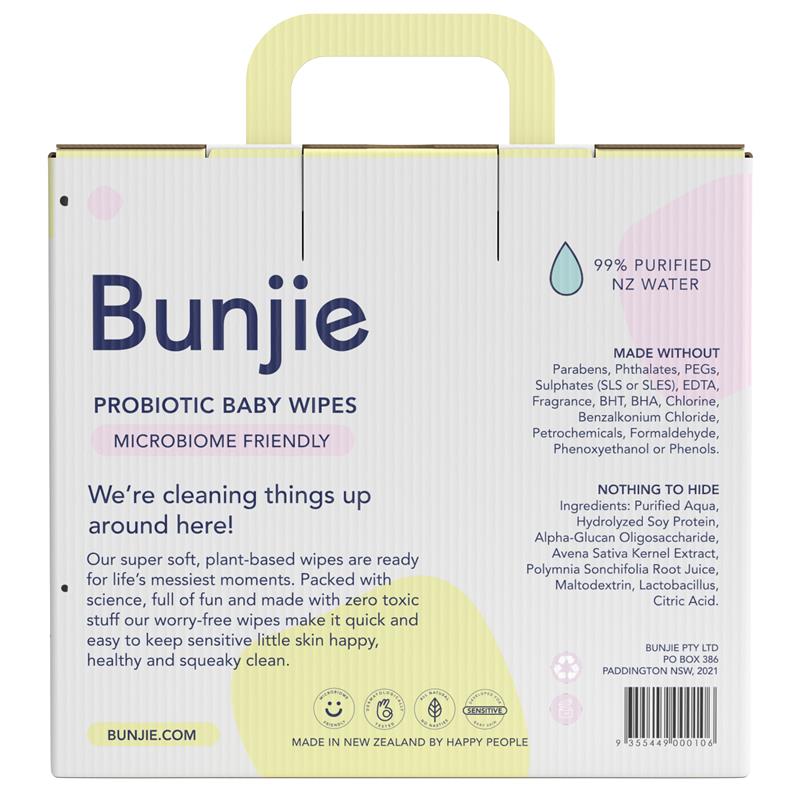 Bunjie Baby Probiotic Multipack Wipes 240s