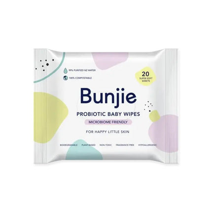 Bunjie Baby Probiotic Travel Wipes 20s