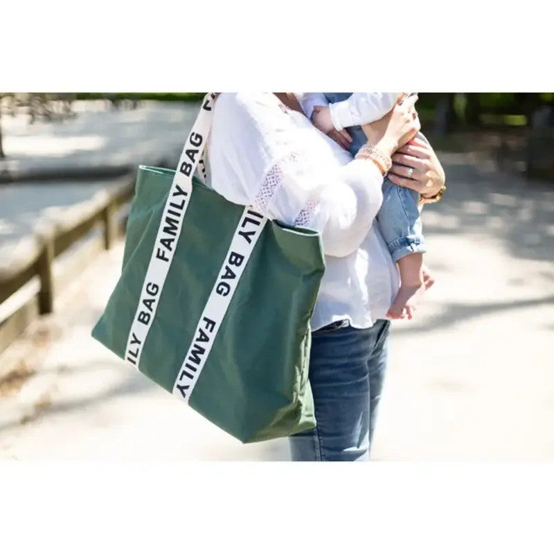 Childhome Family Bag Signature Canvas Green