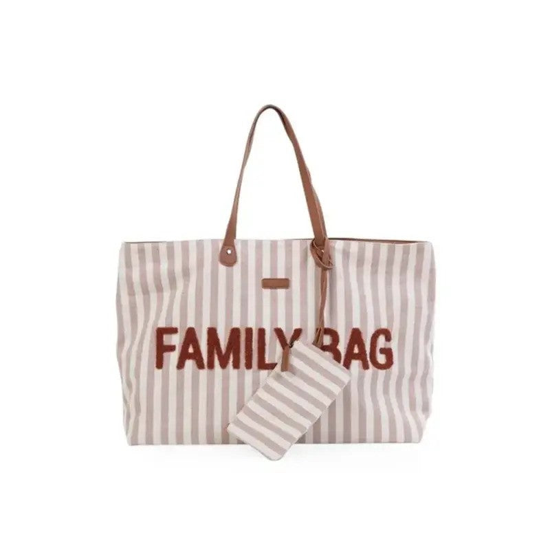 Childhome Family Bag Stripes Nude Terracotta