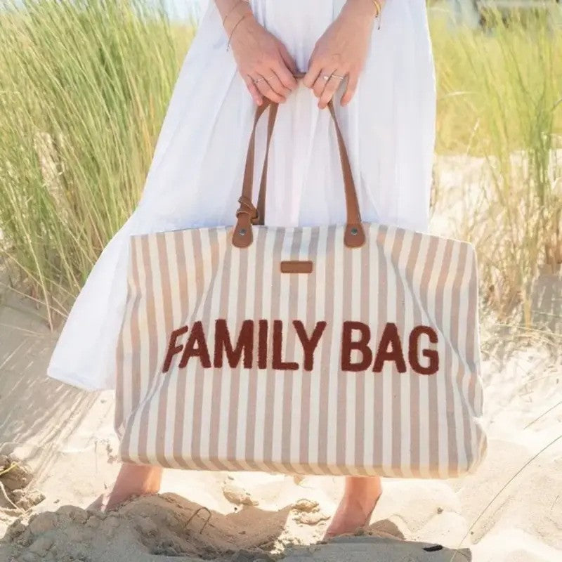 Childhome Family Bag Stripes Nude Terracotta