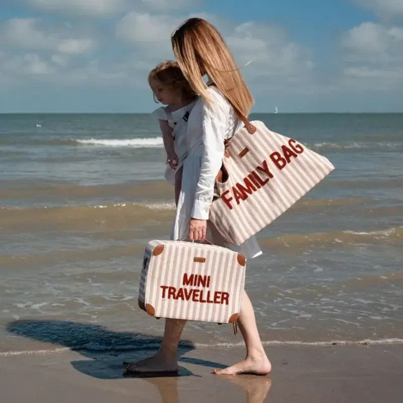 Childhome Family Bag Stripes Nude Terracotta