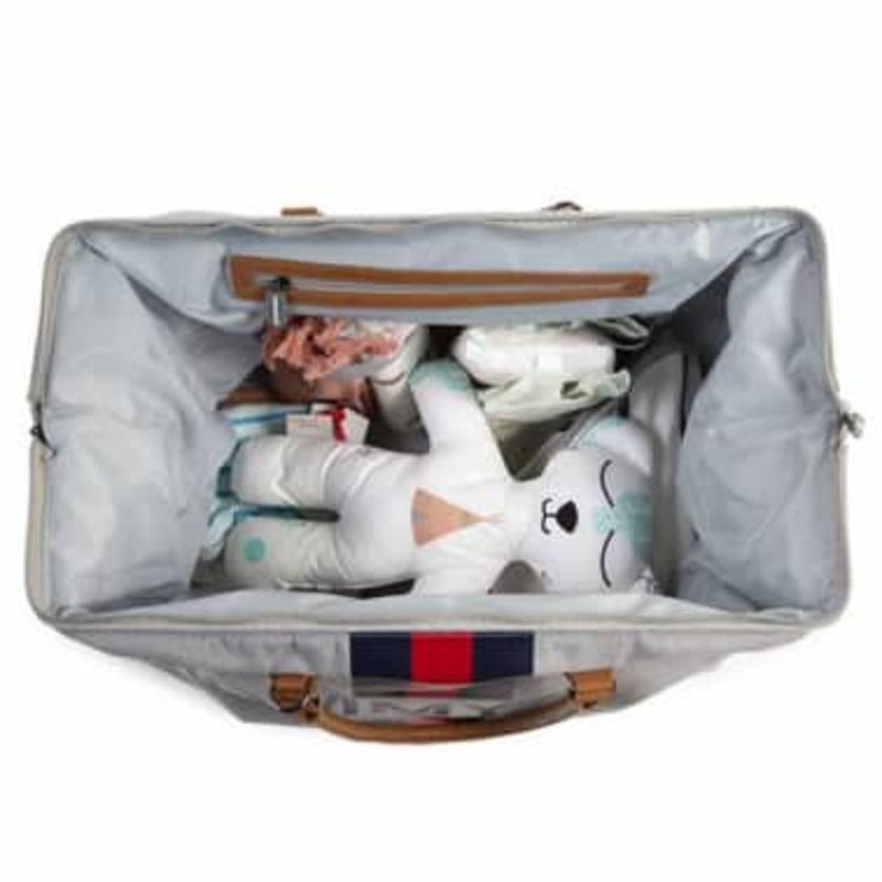 Childhome Mommy Bag Big Grey Stripes Blue/Red