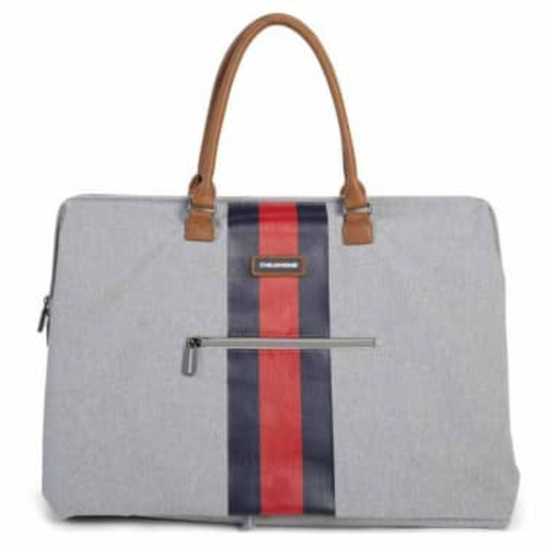 Childhome Mommy Bag Big Grey Stripes Blue/Red