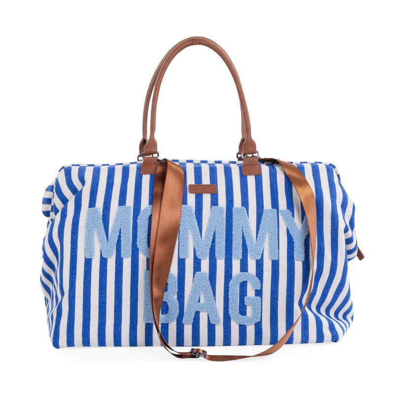 Childhome Mommy Bag Big Stripes Electric Blue Light Blue