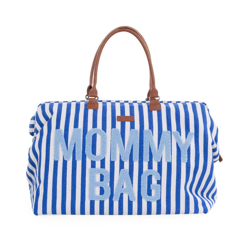 Childhome Mommy Bag Big Stripes Electric Blue Light Blue