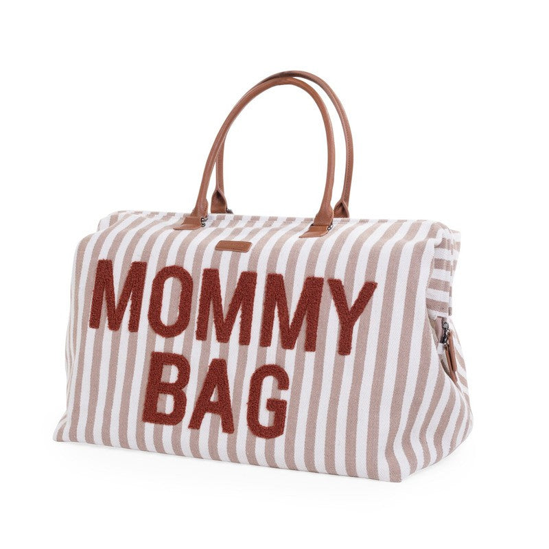 Childhome Mommy Bag Big Stripes Nude Terracotta