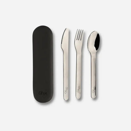 Citron 2022 Stainless Steel Cutlery Set – Black (From 18M)